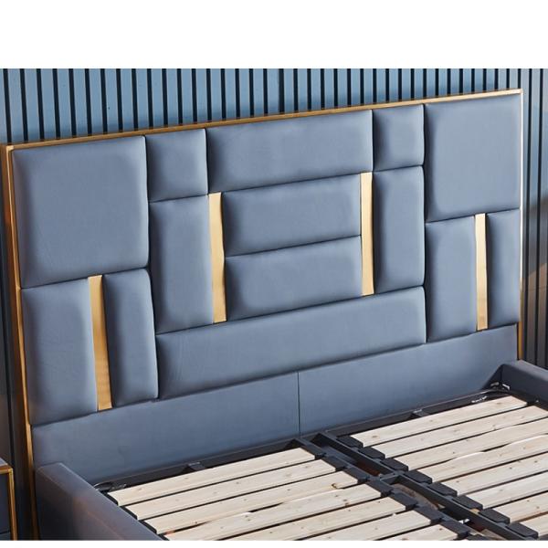 Leather Tufted Upholstered Bed Modern King Bedroom Sets