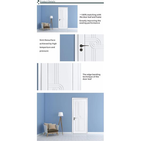 Soundproof Solid Core Birch Interior Doors 45mm Thick 6 Layer Painting