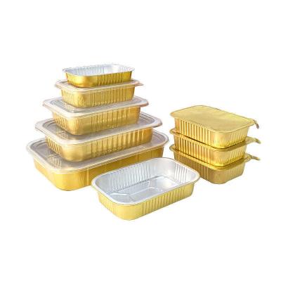 Lancheira de alumínio descartável do recipiente de armazenamento do empacotamento de alimento da folha de alumínio