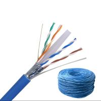 4P twisted pair interno 0.57mm Cat6 LAN Cable, cabo Cat6 azul