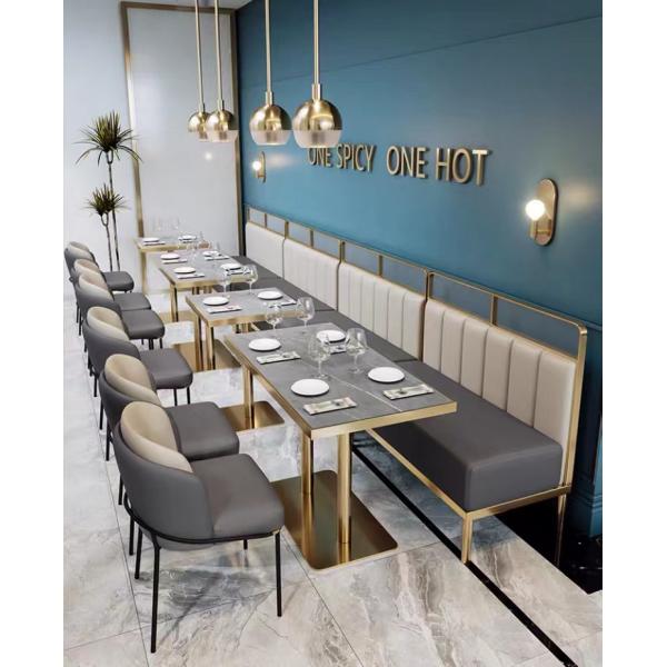 Leather Hotel Restaurant Furniture Marble Art Modern Booth Seating