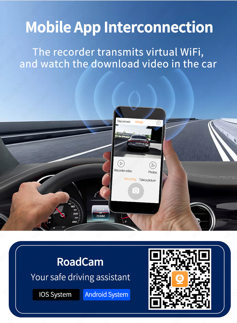 4K Android Auto ADAS WiFi Dash Cam AUX FM GPS 10,26