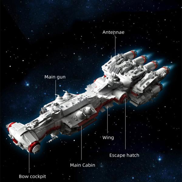 20m Remote Control Spaceship Model Building Blocks Electronics 62*20*22cm Large Building Blocks