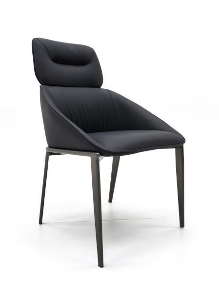 Modern Metal Frame High Back Light Luxury Dining Chair With Metal Leg For Restaurant