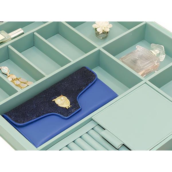Durable Jewelry Organizer Tray Handcrafted MDF PVC Leather Material 831x412x54mm