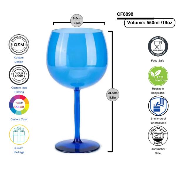 Tanqueray London Dry Copa Gin And Tonic Glasses Curly Longdrink Plastic Alcohol Glasses OEM