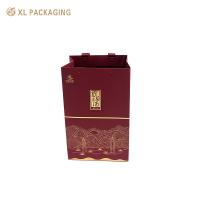 XL Packaging Custom Packaging Factory Eco friendly Red Paper Gift Bags One Wine Packaging Bags With Ribbon Handle