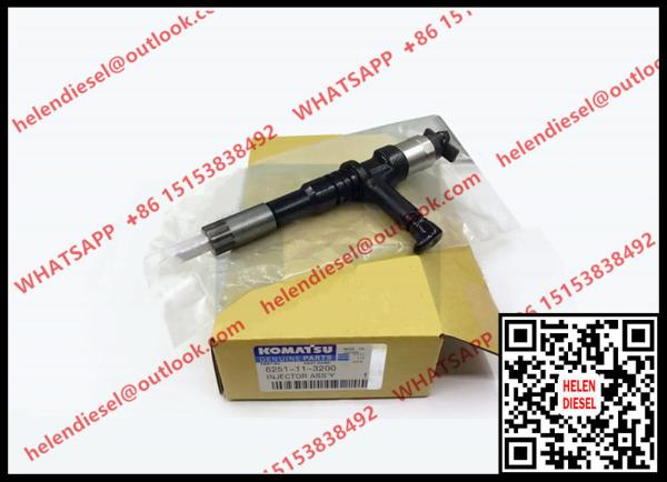 Fuel injector KOMATSU 6251-11-3200, 6251113200 , 6251-11-3201 095000-664# CR fuel injector 095000-6640 9709500-664