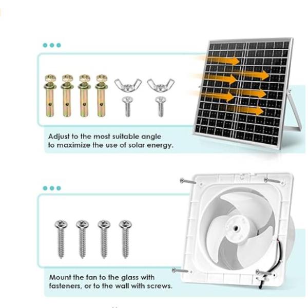 Белый монокристаллический мини солнечный панель комплект бесшовный вентилятор 30W 8 
