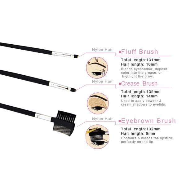 Mineral Makeup Brush Set 200g Red PU Leather Bag Copper Ferrule