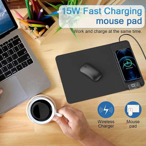 Заряжатель 7.5W коврика для мыши PU 9V 2A ABS беспроводной с быстрыми портами USB