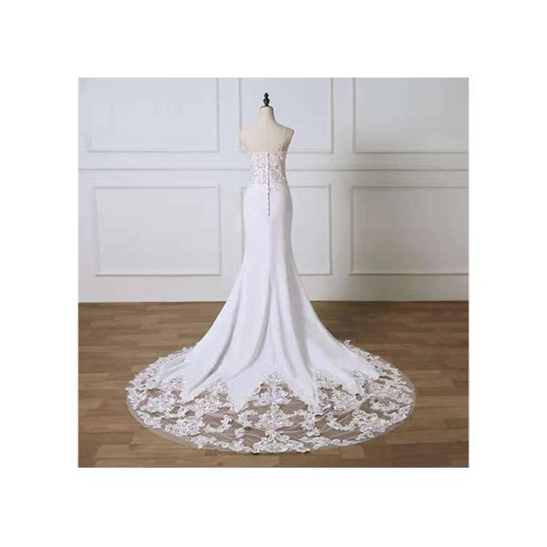 Sling Lace Mermaid Long Tail Bridal Gown / Off The Shoulder Wedding Dress