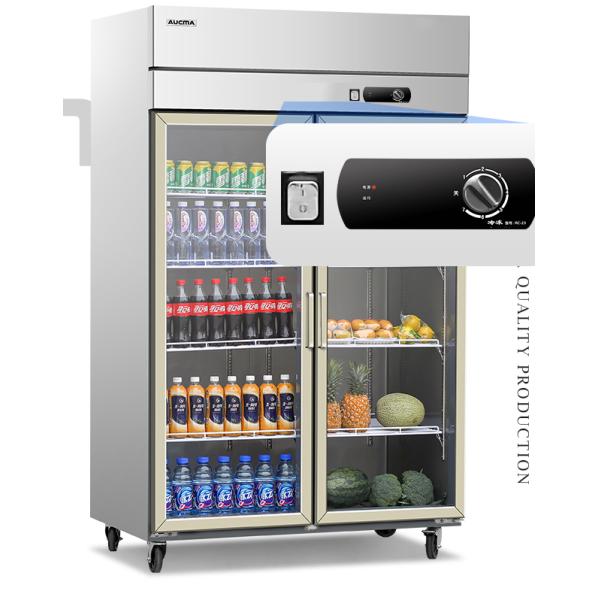 Stainless Steel Glass Door Freezer Display Cabinet Large Capacity