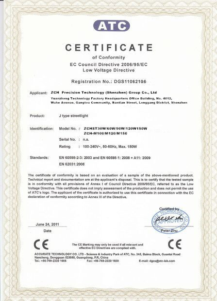 ZCH Technology Group Co.,Ltd Сертификации