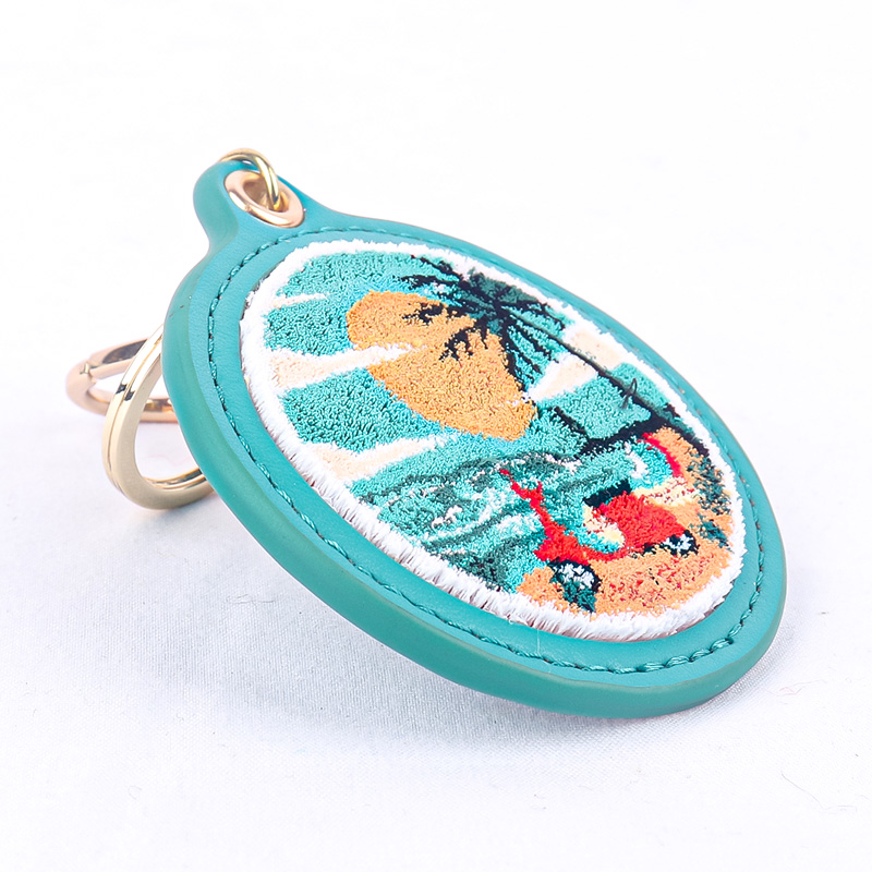 Free Sample Fabric Key Chain Custom Embroidered Aviation Key Chain Embroidery Keychain