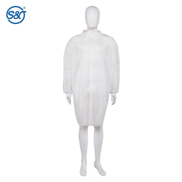S&J Supplier price antistatic lab coat cleanroom PP blue disposable lab coats