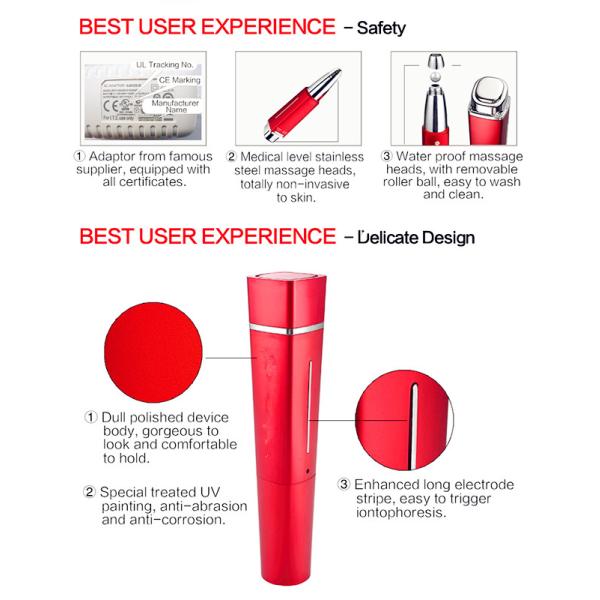 Effortlessly Firm Skin with Vibrating Eye Rolling Ball Massager Pen NO Waterproof