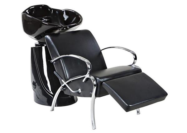 Pu Leather Salon Shampoo Chairs Free Standing With Ceramic Bowl , OEM ODM Service