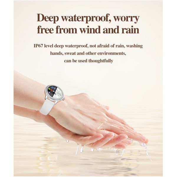 Eraysun China TK26 Lady Smart Watch With Round 1.26inch Fashion Cheap Waterproof 2025 IP67 Waterproof Female XOFIT Smartwatch