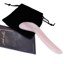 Natural Rose Quartz Gua-Sha Tool Wave Shape Massage Therapy with Engrave Logo