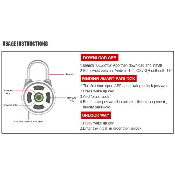 High Security Stainless Steel Electronic Bluetooth Smart Padlock