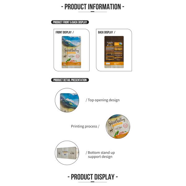 Sacs en plastique à fond plat personnalisés de 2 kg Sacs de poulet Sacs d'emballage de viande avec fermeture à glissière