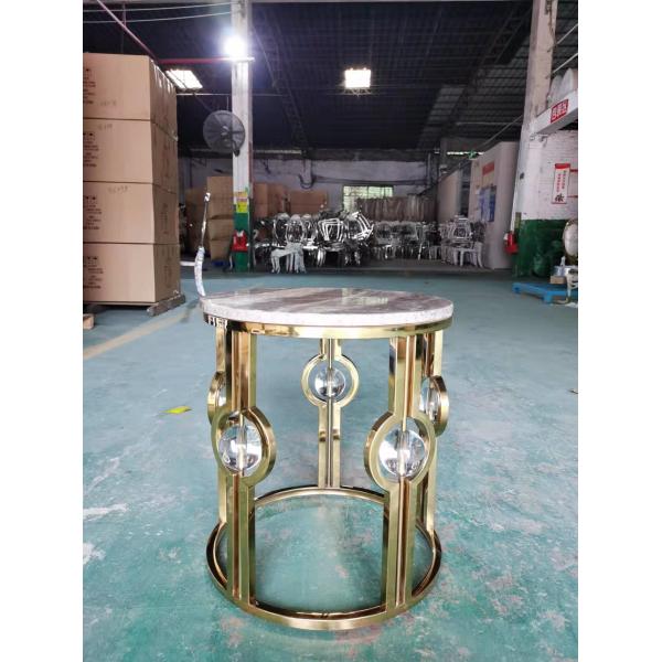 Золото покрыло света таблицы нержавеющей стали хрустальный шар металла мраморного бортового роскошный вокруг угловой таблицы