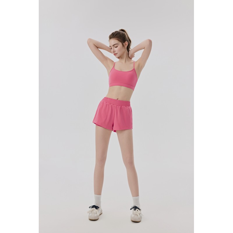 Mint Green Lightweight Nylon Spaghetti Strap Sports Bra for Women Low-Impact Yoga and Daily Wear