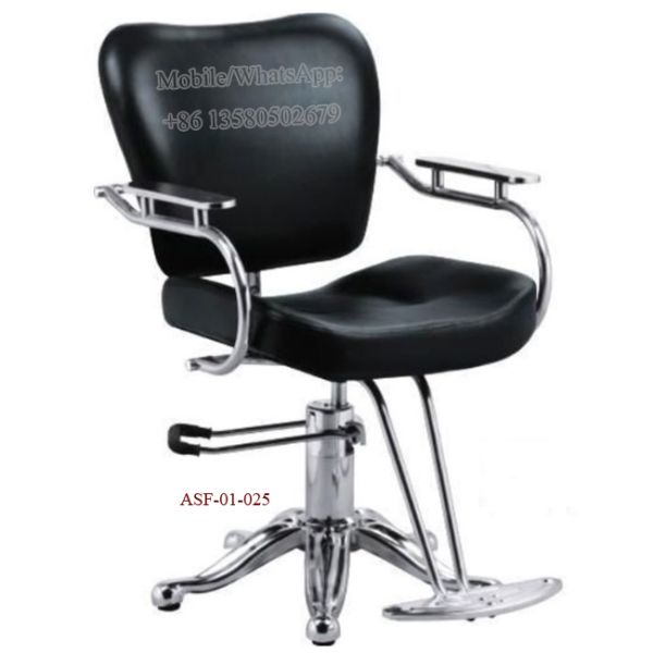 ASF-01-025 2015 Hot Selling Barber Chair Stainless Steel Base Black Color Styling Chair