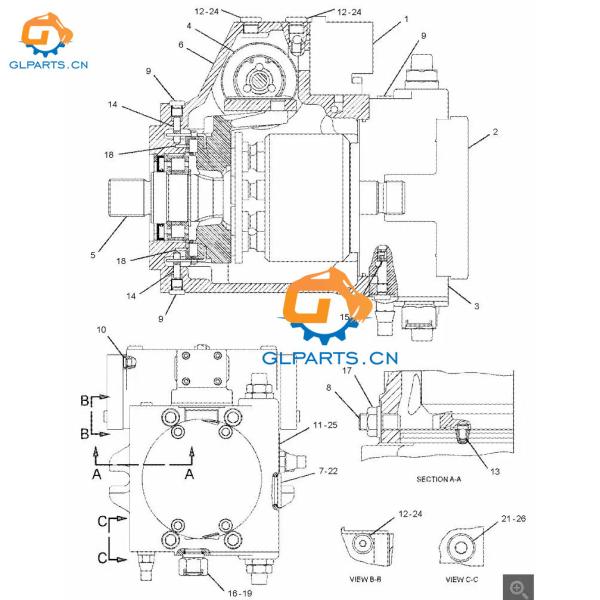 Bulldozer Hydraulic Pump 139-4151 For Cat D8R Hydraulic Piston Pump
