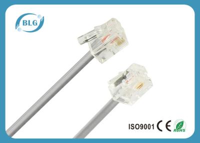 Stranded  7 / 0.12 Mm Telephone Line Cable With Two Cores 1.8 M RJ11