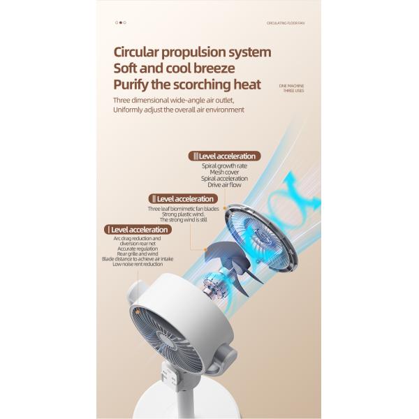 Adjustable Height 4000mA Portable USB Rechargeable Standing Fan With Timing Led Lamp Light