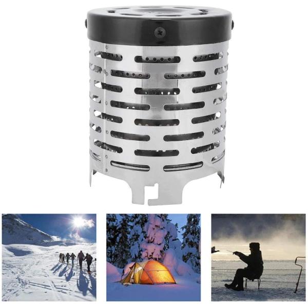Stainless Steel Camping Heating Stove Cover, Camping Mini Heater Warming Stove Cover for Outdoor Backpacking Hiking