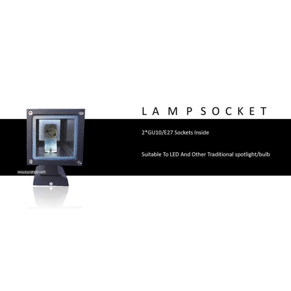 Black Up And Down LED Outdoor Wall Lights , Square Outside Wall Lights 2 Years Warranty