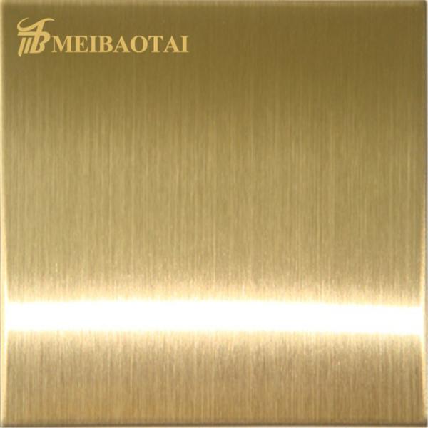 Gold Hairline Finish Stainless Steel Sheet , DIN 4x10 Sheet Of Stainless Steel