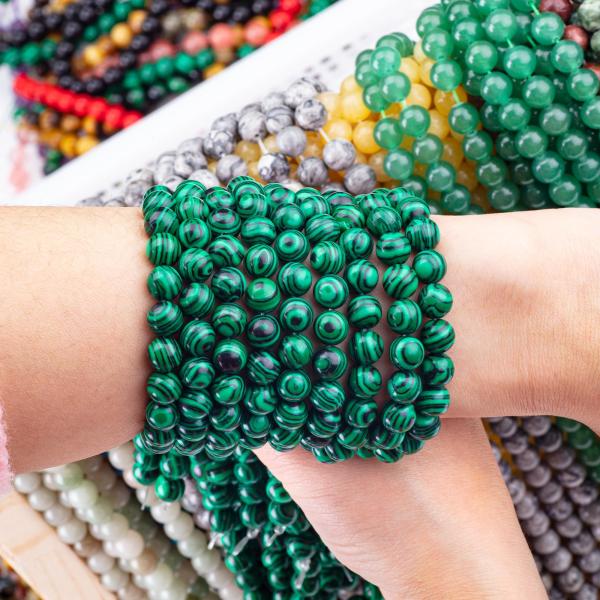 8mm Malachite Gemstone Beads Healing Crystal Stone Beads For Jewelry Making