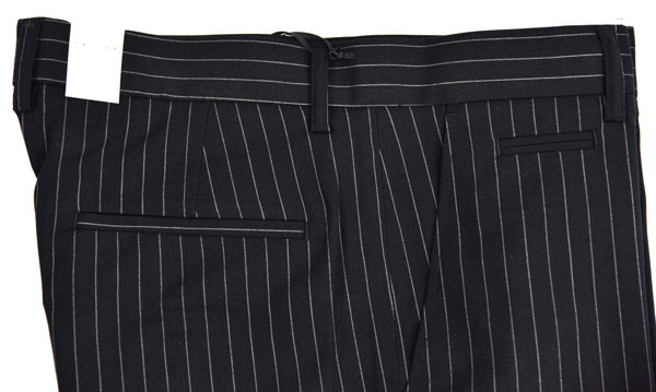 Black Stripe Mens Slim Fit Suit Trousers Wedding Tuxedo Costomer Made T/R Fabric