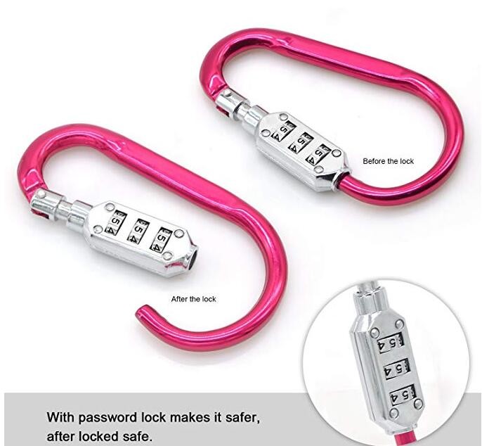 Цепи замка Carabiner безопасностью багажа путешествуя сумки алюминиевого сплава общего назначения ключевые