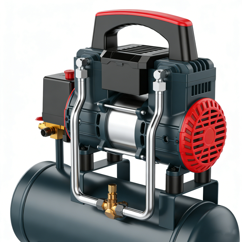 Electric Silent Oil-Free Piston Type Air Compressor with 160x340cm Tank 1100W Power 90L/min Airflow 0.8MPa Pressure