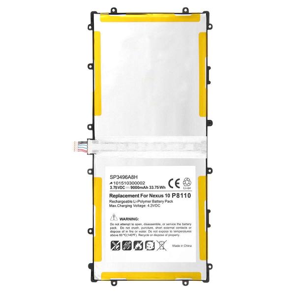 9000mAh GT-P8110 Samsung Google Nexus 10 Battery Replacement SP3496A8H