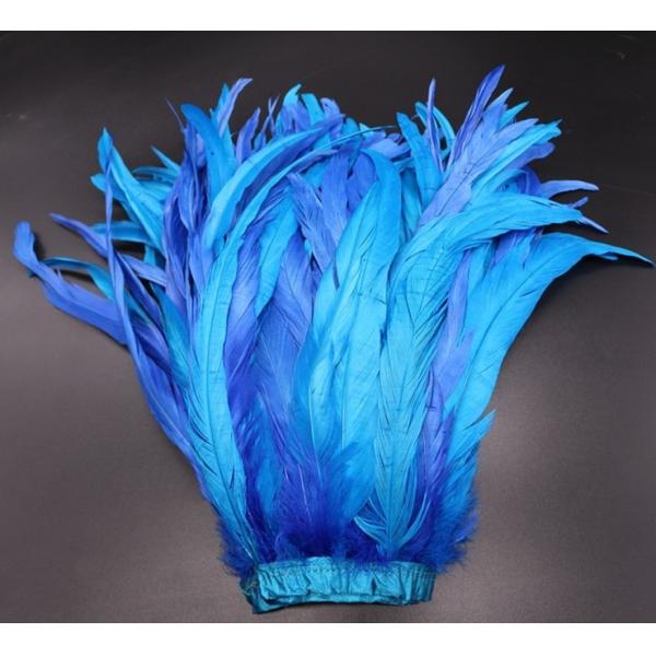 Eventos de la fiesta de 10-12 pulgadas Cock Coque plumas Fringe Trim con cintas de cinta de satén