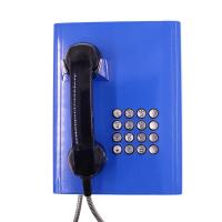 Telefone Vandalizado com Teclado Completo, Cor Azul, com Corpo Robusto em Aço Laminado a Frio
