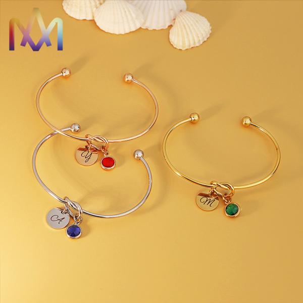 Forever Love Knot Infinity Initial Bracelet 60MM With Birthstone