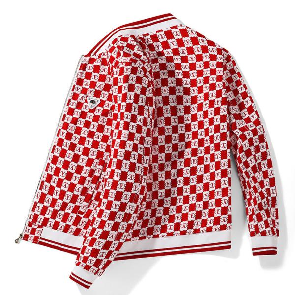 Coat Mens Jacket Stand Slim Vintage Decoration Print Mens Coat Fashion Casual Sports