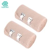 Bandage de compression élastique élevé de bande de gaze de bande de pansement médical coloré par peau avec des agrafes