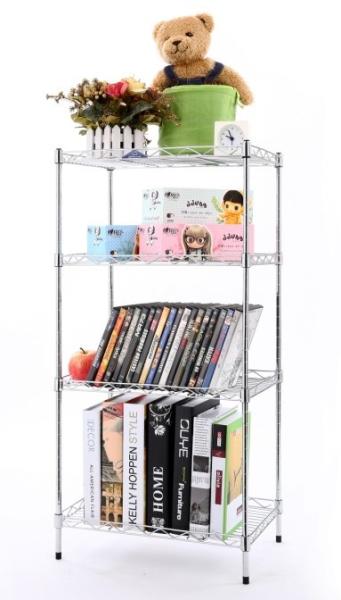 4 Tier Stainless Steel Wire Shelves Customized Logo Non - Folding Rack
