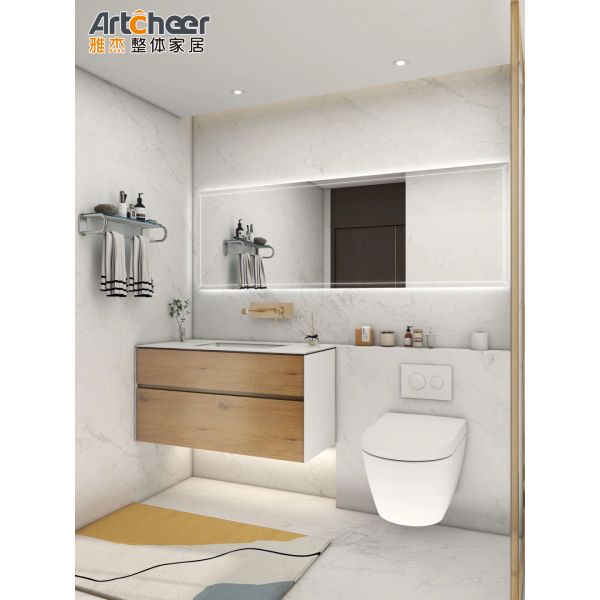 European Style Modern Floating Bathroom Vanity with Double Sink and Vanity Cabinet