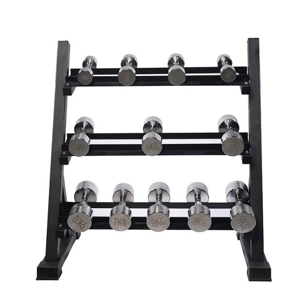 CARTON SIZE 1230*460*120mm Free Weight Racks for Commercial Fitness 3 Tier Dumbbell Rack