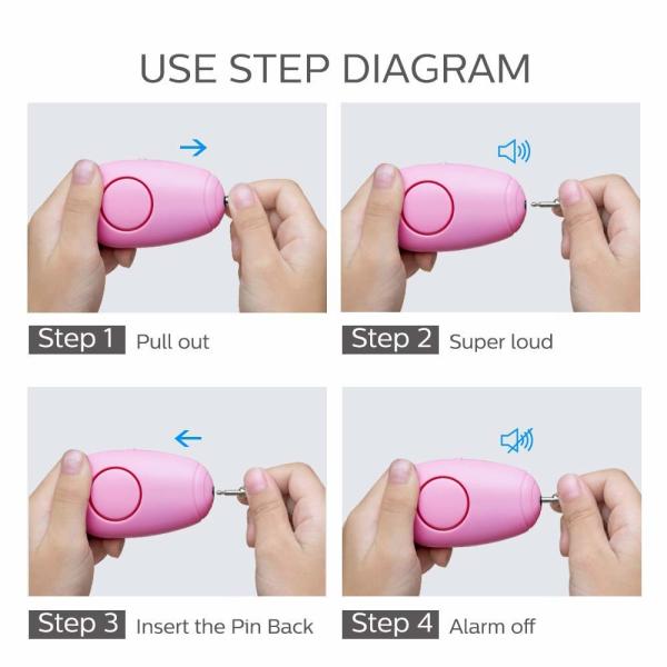 4.96 Ounces Personal Keychain Alarm CE Double LED Lights Emergency Self Defense 130dB