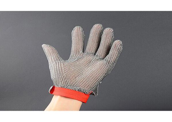 Butcher Stainless Steel Mesh Safety Gloves Flexible Wrist Strap For Home Slaughtering